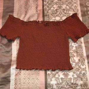 Off shoulder crop top